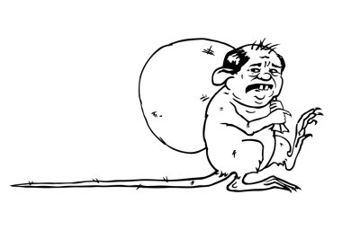 Bozuk bir bürokrat karikatürü vektör.