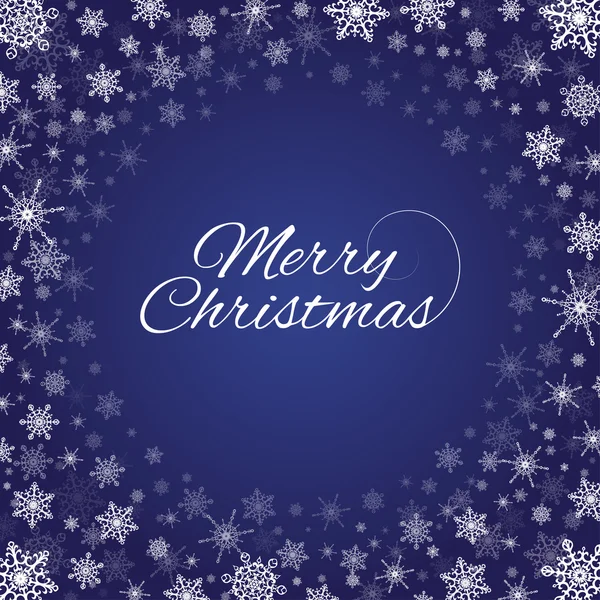 快乐圣诞雪花框架深蓝色 — 图库矢量图片