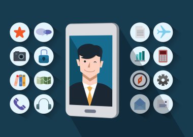 Akıllı konsept düz tasarımı, vektör