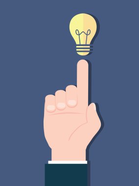 fikir kavramı düz tasarımı, vektör