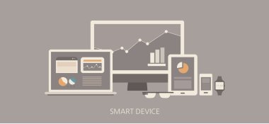Modern ve klasik akıllı aygıt düz illüstrasyon