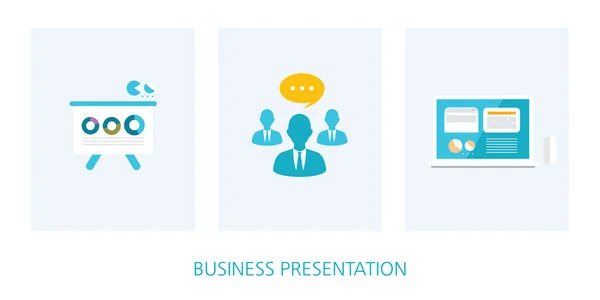 Набор иконок для презентации бизнеса — стоковый вектор