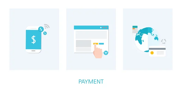 支払いコンセプト アイコン セット — ストックベクタ