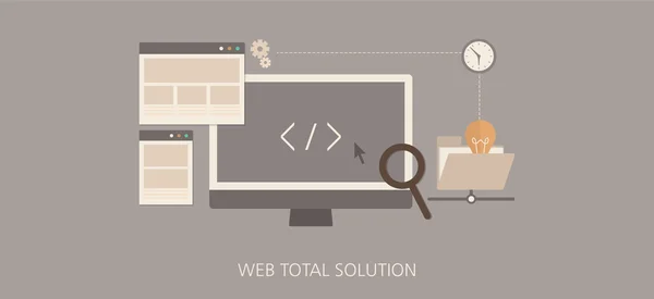 Modern ve klasik web toplam çözüm düz kavramı simge seti