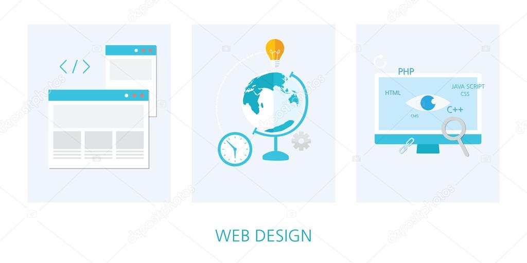 web design concept icon set