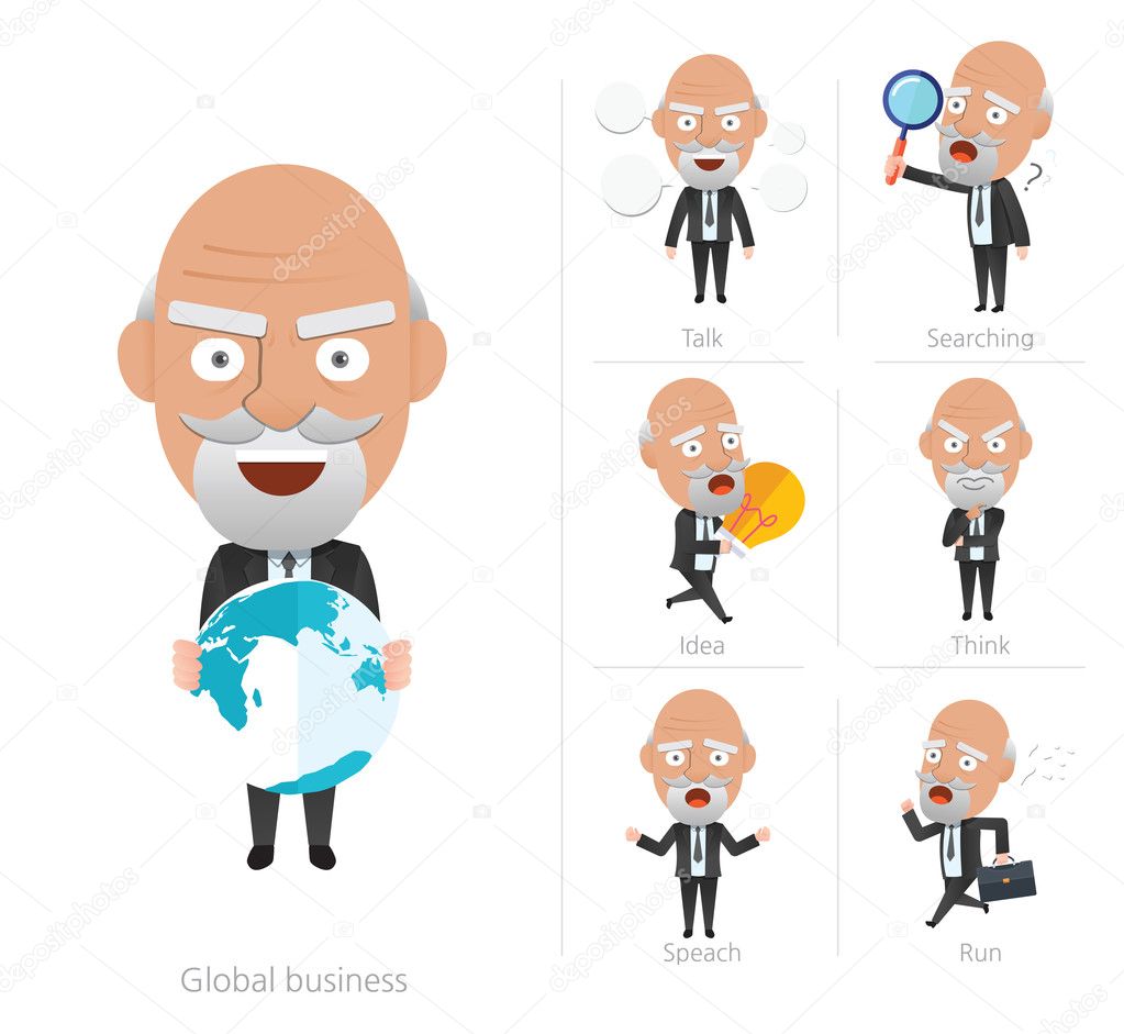 Businessman corporate life flat design 7set-ceo