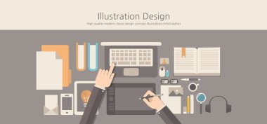 Modern ve klasik tasarım çizim tasarım konsepti.