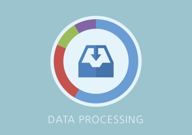 veri işleme kavramı düz simgesi