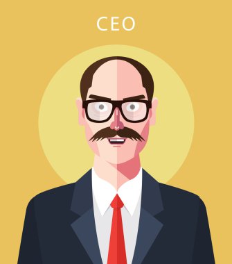 Ceo konsept çizimler düz karakteri