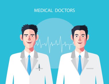 Doktorun konsept çizimler düz karakterler