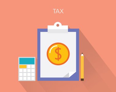 Vergi kavramı düz vektör çizim