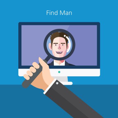 Flat character of find man concept illustrations clipart