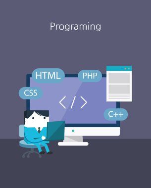 Düz iş karakter Series.programing kavramı