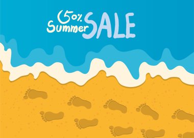 Summer holidays vector illustration,flat design beach and summer marketing concept clipart
