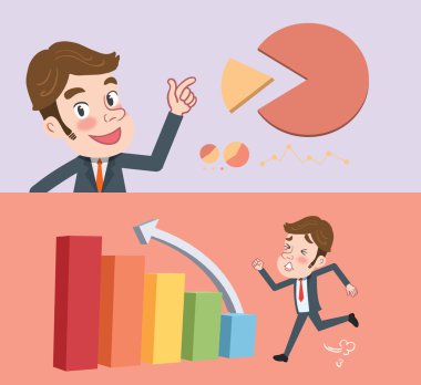 Drawing flat character design jump-up concept