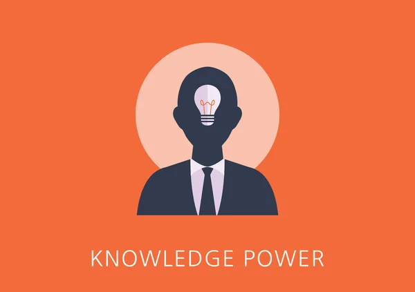 Knowledge power concept flat icon — Stock Vector