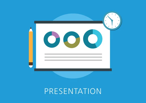 Concepto de presentación icono plano — Vector de stock