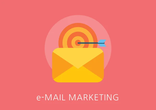 E-Mail Marketing Konzept flache Ikone — Stockvektor