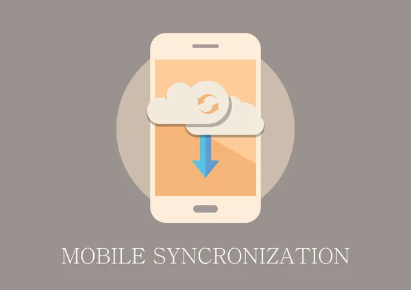 Modern és a klasszikus design mobil szinkronizálás lapos ikon — Stock Vector