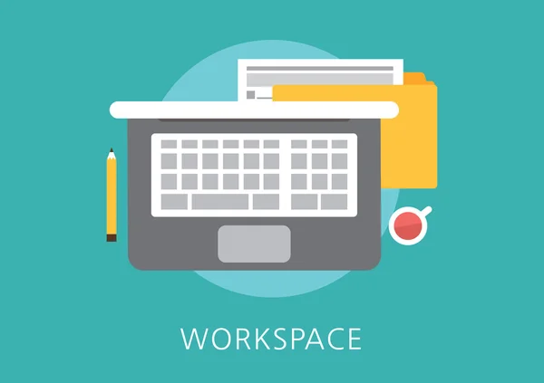 Workspace concept flat icon — Stock Vector