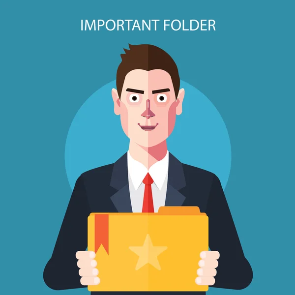 Flat characters of important folder concept illustrations — Stock Vector