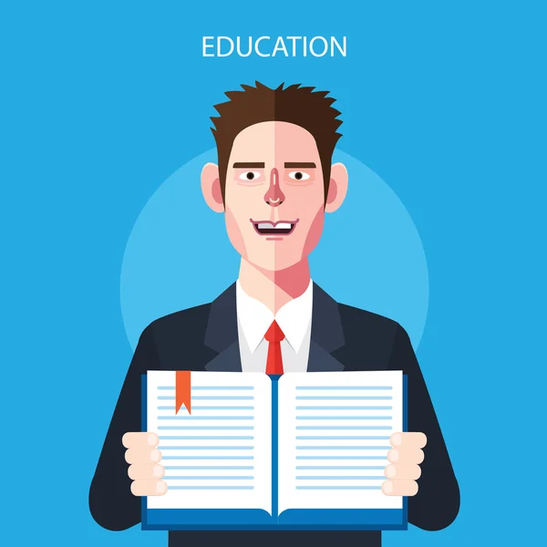 Flat characters of education concept illustrations — Stock Vector