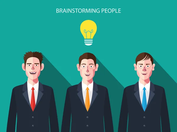 Flat characters of brainstorming people concept illustrations — Stock Vector