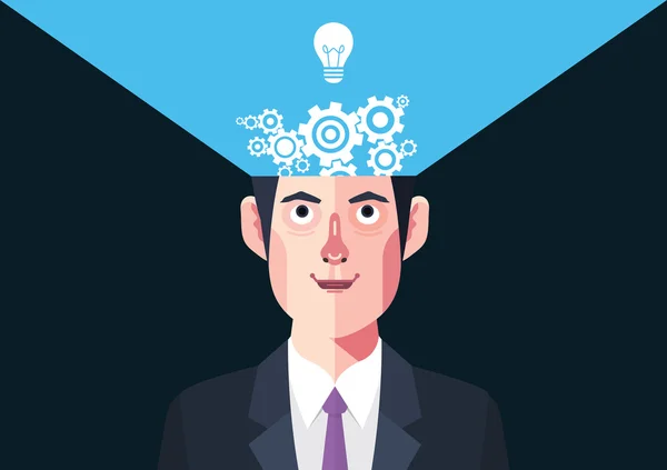 Flat characters of idea businessman concept illustrations — Stock Vector