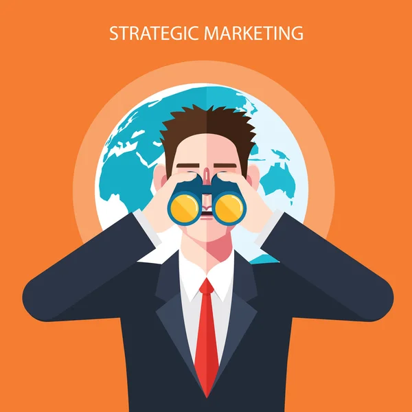 Stratégiai marketing koncepció illusztrációk lapos karakter — Stock Vector