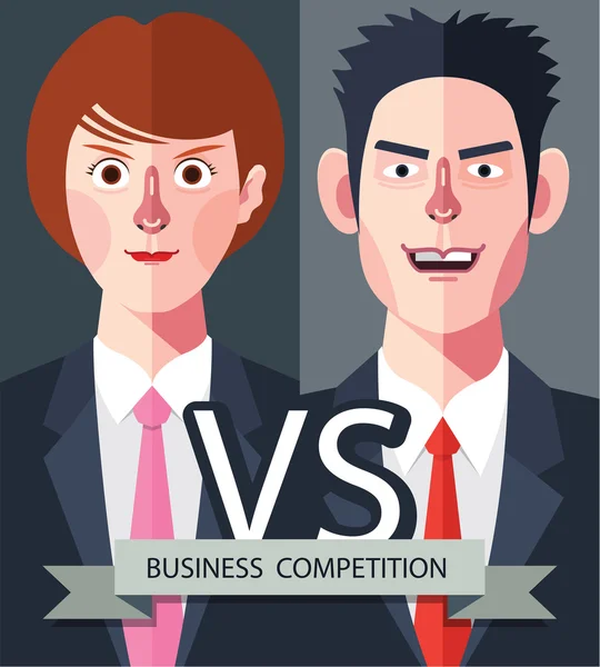 Personajes planos de la competencia personas concepto ilustraciones — Vector de stock