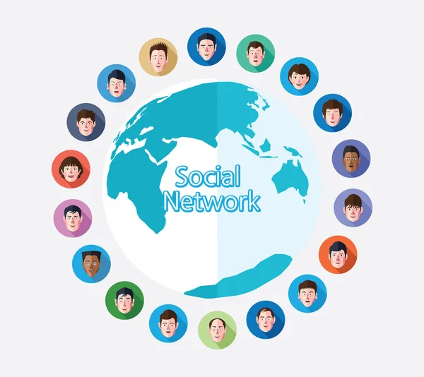 Illustration vectorielle du concept de réseau de médias sociaux — Image vectorielle