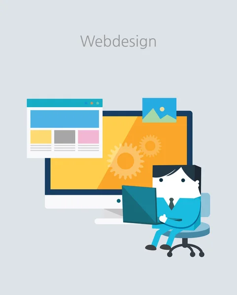 Flat Business carácter de la serie. concepto de diseño web — Archivo Imágenes Vectoriales