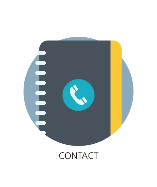 Vector contact platte pictogram — Stockvector