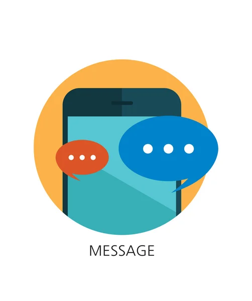 Vector smartphone message flat icon — Stock Vector