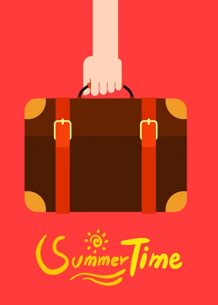 Vacaciones de verano vector ilustración, diseño plano bolsa de viaje y concepto de celebración — Archivo Imágenes Vectoriales