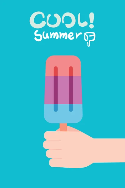 Векторная иллюстрация летних каникул, концепция плоского мороженого и солнцезащитных очков — стоковый вектор