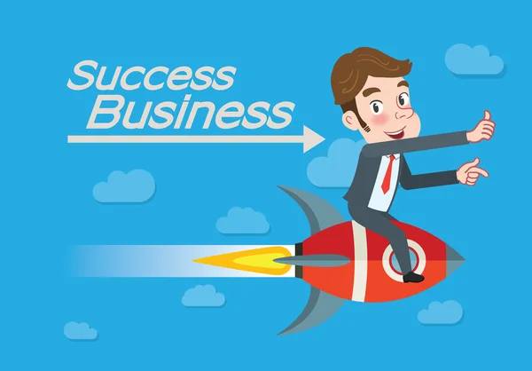 Drawing flat character design success business concept — Stockvector