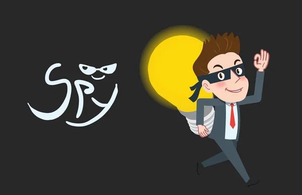 Drawing flat character design business spy concept — 图库矢量图片