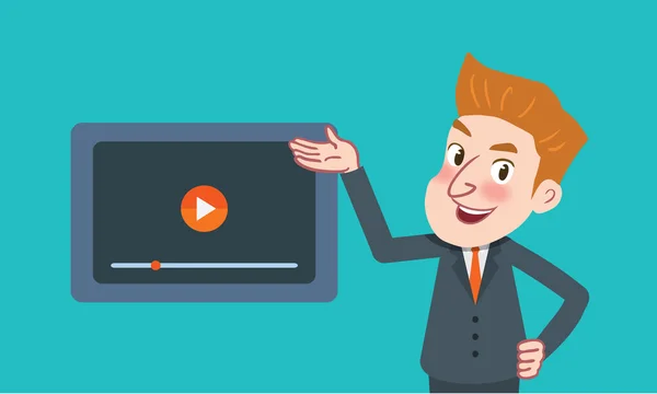 Drawing flat character design video tutorial concept