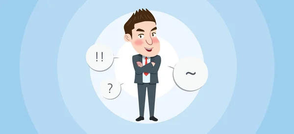 Drawing flat character design business speech concept — 图库矢量图片