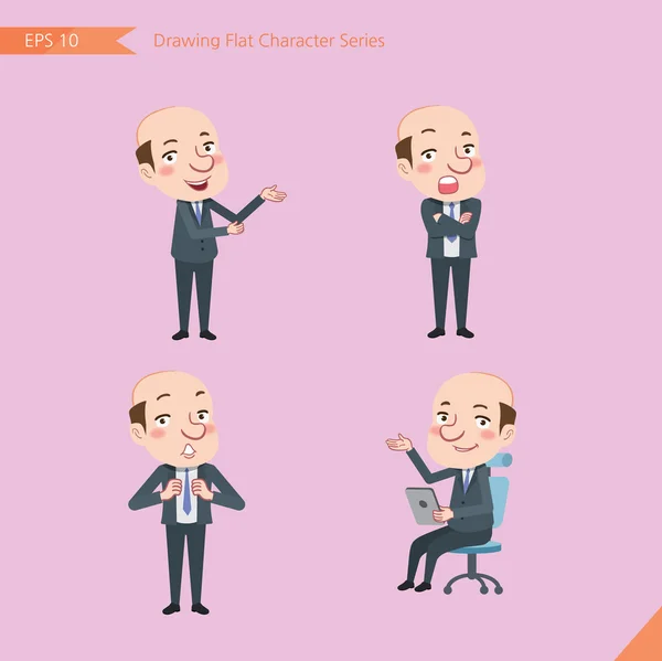 Minimale vlakke karakter van zakelijke succes concept illustraties — Stockvector