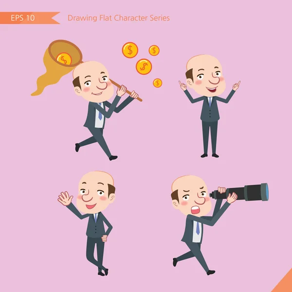 Minimale vlakke karakter van zakelijke succes concept illustraties — Stockvector