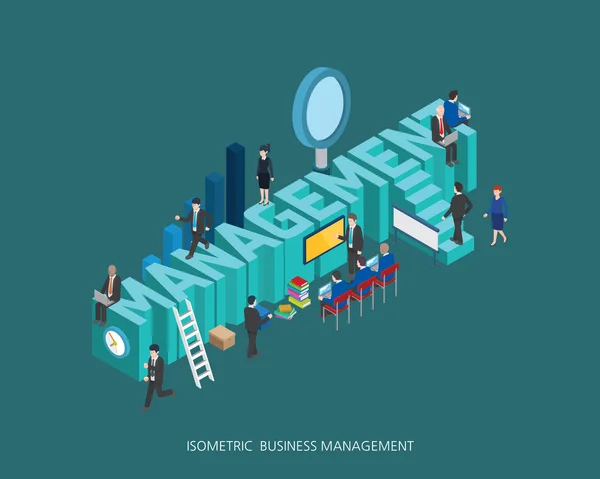 Projeto de conceito de gestão de ilustração vetorial isométrica 3D plana, estilo moderno urbano abstrato, série de negócios de alta qualidade . — Vetor de Stock