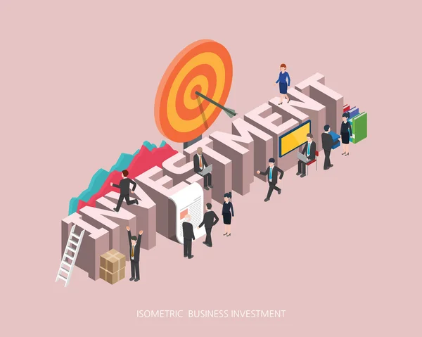 Flat 3d isometric vector illustration investment concept design, Abstract urban modern style, high quality business series — Stockový vektor