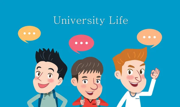 Drawing flat character design university student concept ,vector illustration — 图库矢量图片