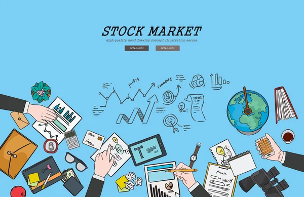 Düz tasarım illüstrasyon borsa konsepti çizim. Kavramlar web afiş ve promosyon malzemeleri için.