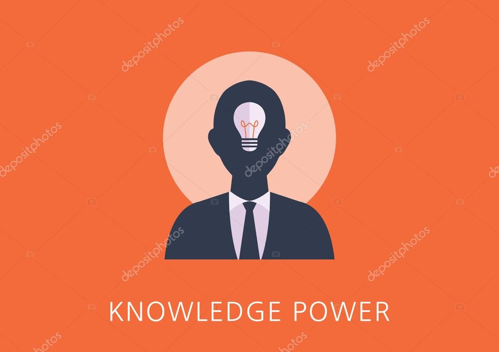 Knowledge power concept flat icon