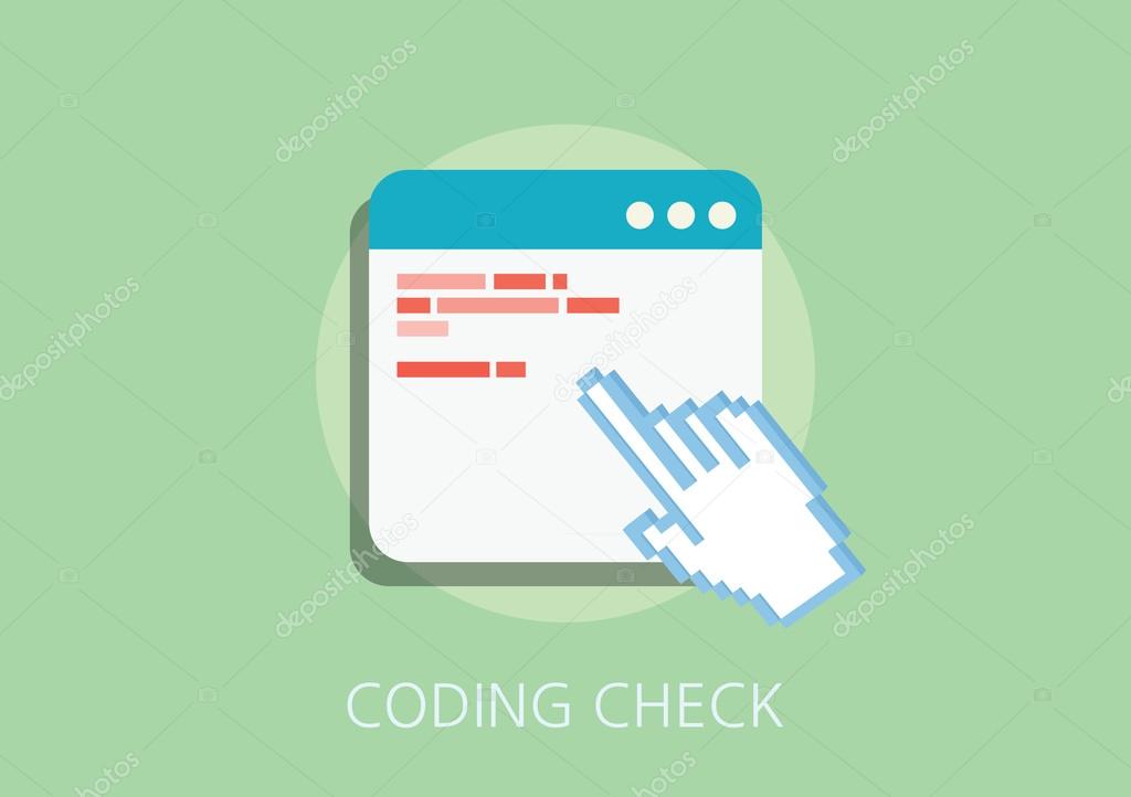 coding check concept flat icon