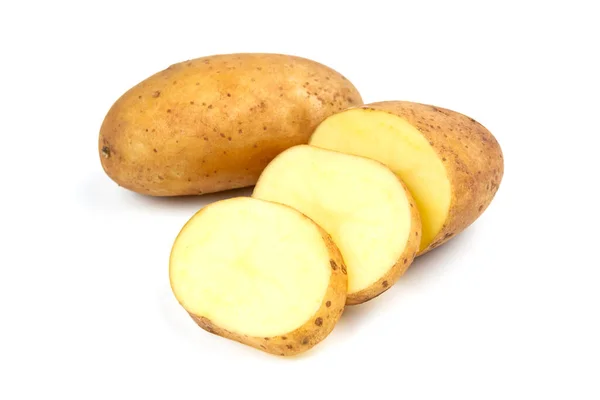 Rauwe Aardappel Geïsoleerd Witte Achtergrond — Stockfoto