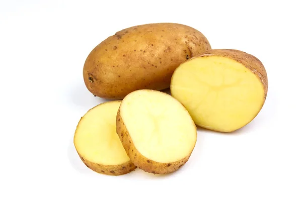 Surowe Ziemniaki Izolowane Białym Tle — Zdjęcie stockowe